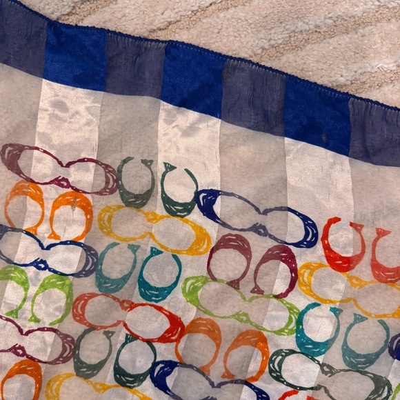 COACH multicolor monogram scarf big CC rainbow printed colorful shawl twilly - Picture 7 of 7